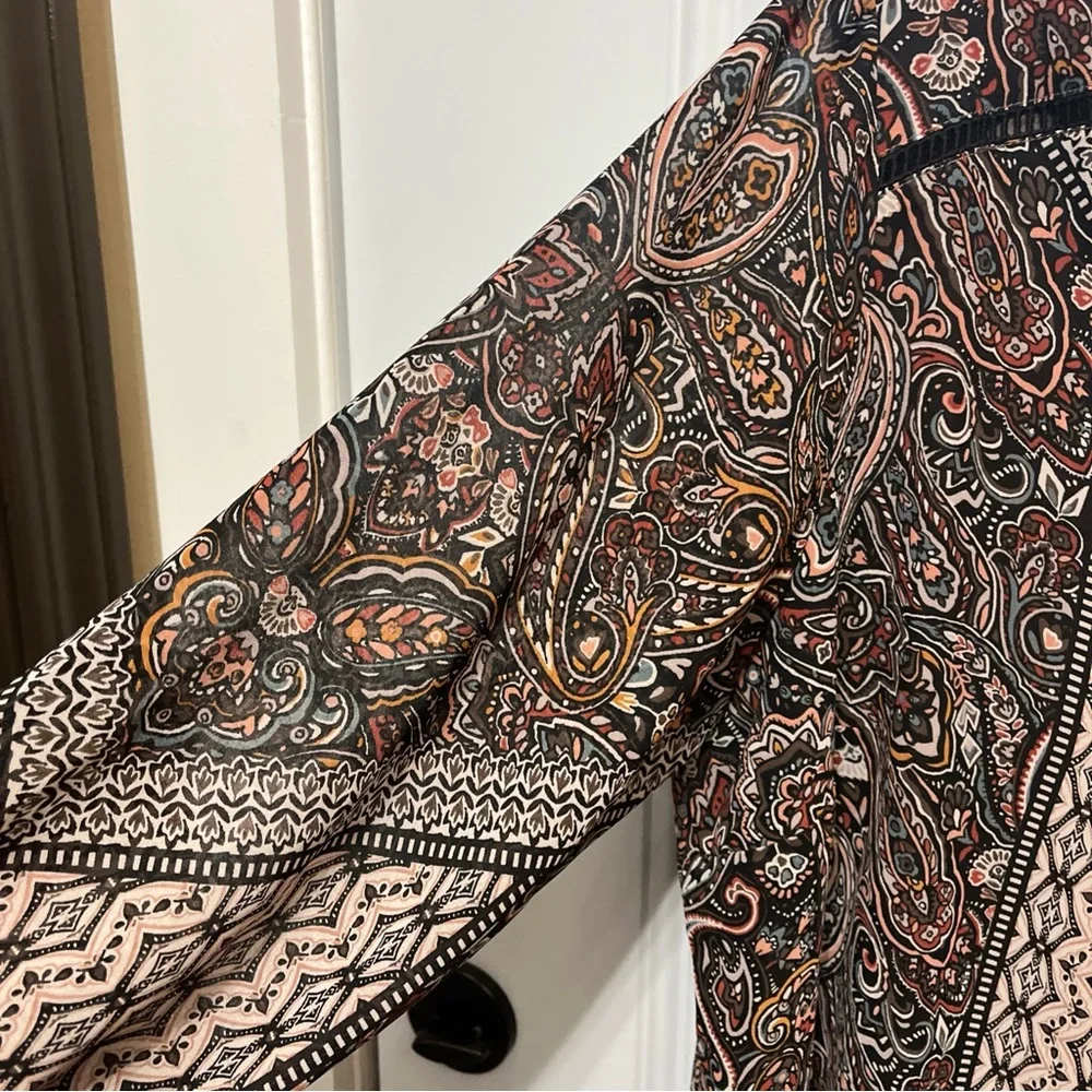 Belle by Kim Gravel Paisley Blouse in Multicolor NWOT - Picture 9 of 16